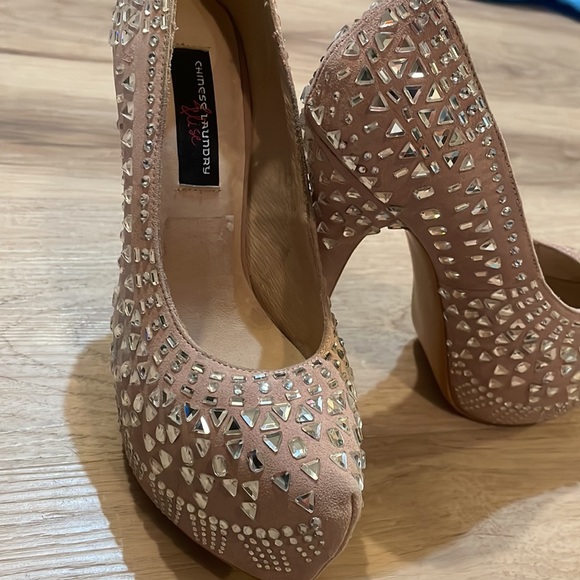 Chinese Laundry Elise sparkle platform heels with silver rhinestone 6 - Picture 5 of 12